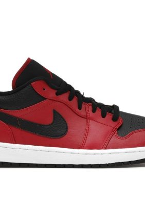 Air Jordan 1 Low Reverse Bred Pebbled Swoosh (553558-605)