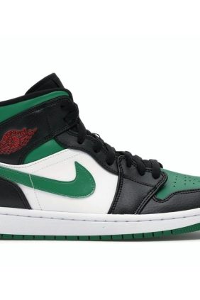Jordan 1 Mid Green Toe 554724-067 Black Gym Red White Pine Green Sneakers