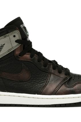 Air Jordan 1 Retro High Light Army Rust Shadow Patina – Black Leather Sneakers – 555088-033