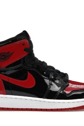 Air Jordan 1 Retro High OG Patent Bred GS Trainers – Black/White/Red – 575441-063
