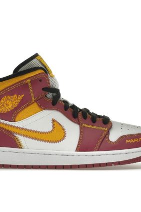 Air Jordan 1 Mid Dia de los Muertos DC0350-100 White/Fuchsia-Orange-Black Sneakers