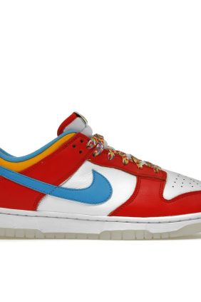 Nike Dunk Low QS LeBron James Fruity Pebbles DH8009-600 Habanero Red/Laser Blue/White
