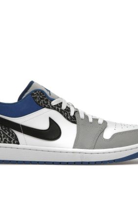Air Jordan 1 Low SE True Blue DM1199-140 White Grey Black Suede Sneakers