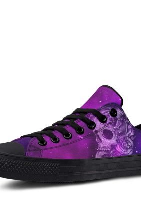 Cosmic Skull Black Lowtop Sneakers