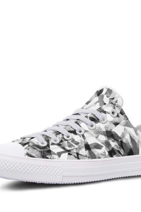 Neutral White Camo Pattern Lowtop Sneakers