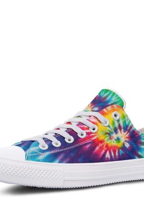 Colorful Dye-tie White Lowtop Sneakers